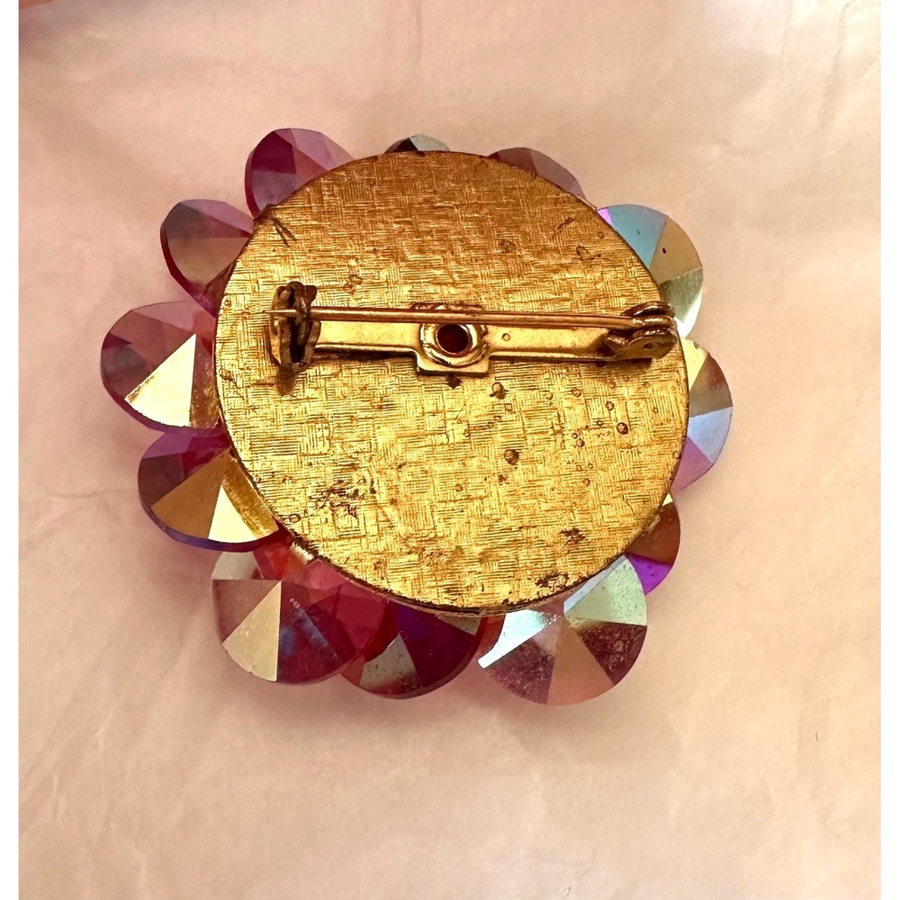 Pink & Red Rivoli Glass Bead Pin - Picture 2 of 4